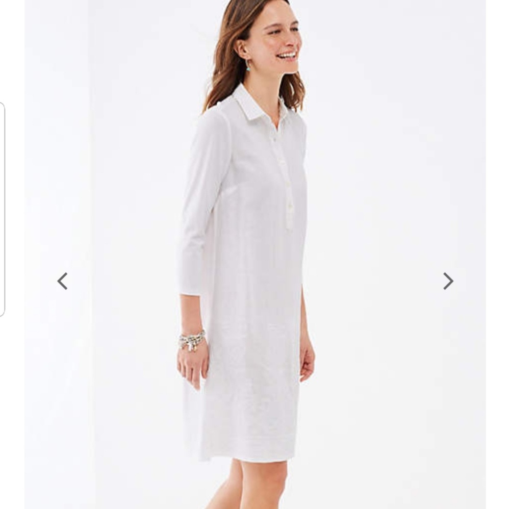 J. Jill White Collared Midi Shirt Dress - Picture 2 of 7